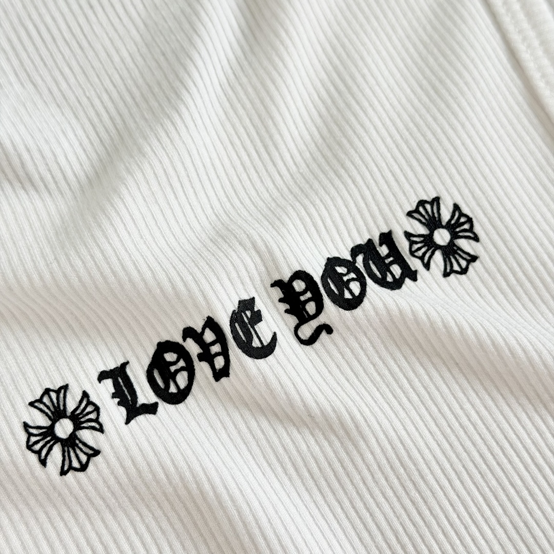 Chrome Hearts CH 克罗心 侧面 爱心藤蔓 白色 女款背心 
