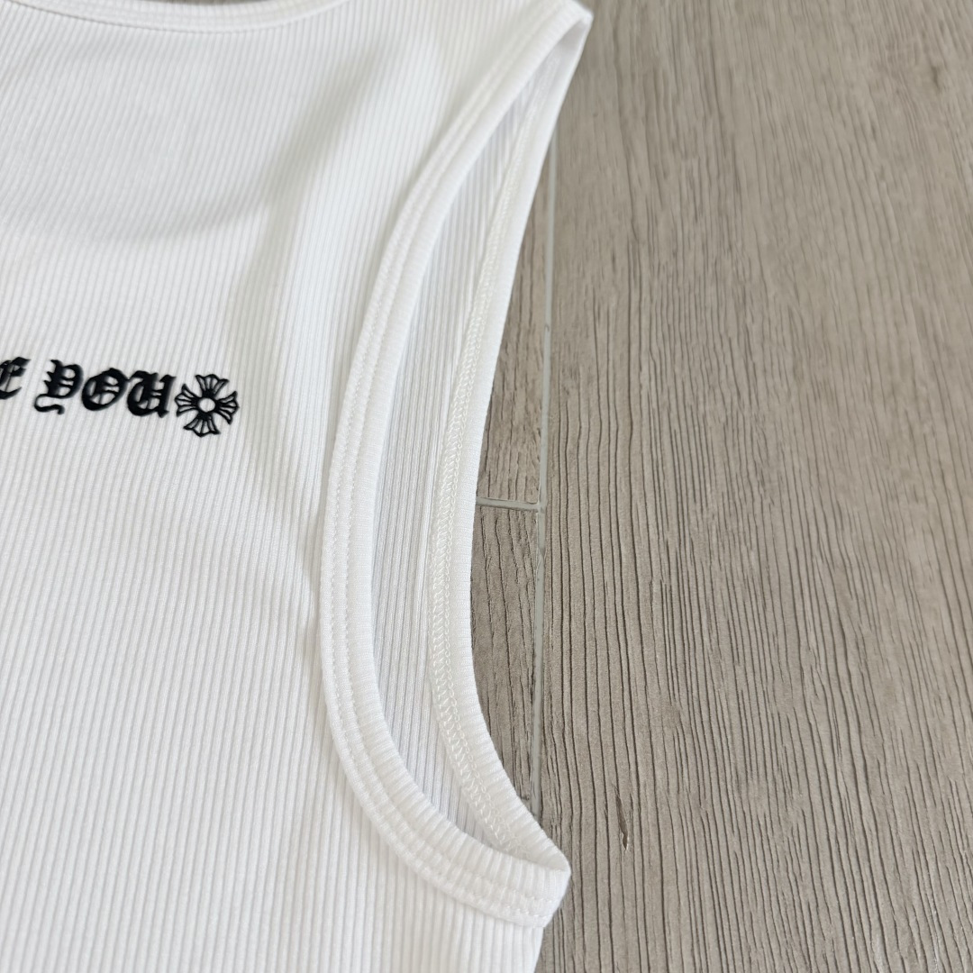 Chrome Hearts CH 克罗心 侧面 爱心藤蔓 白色 女款背心 