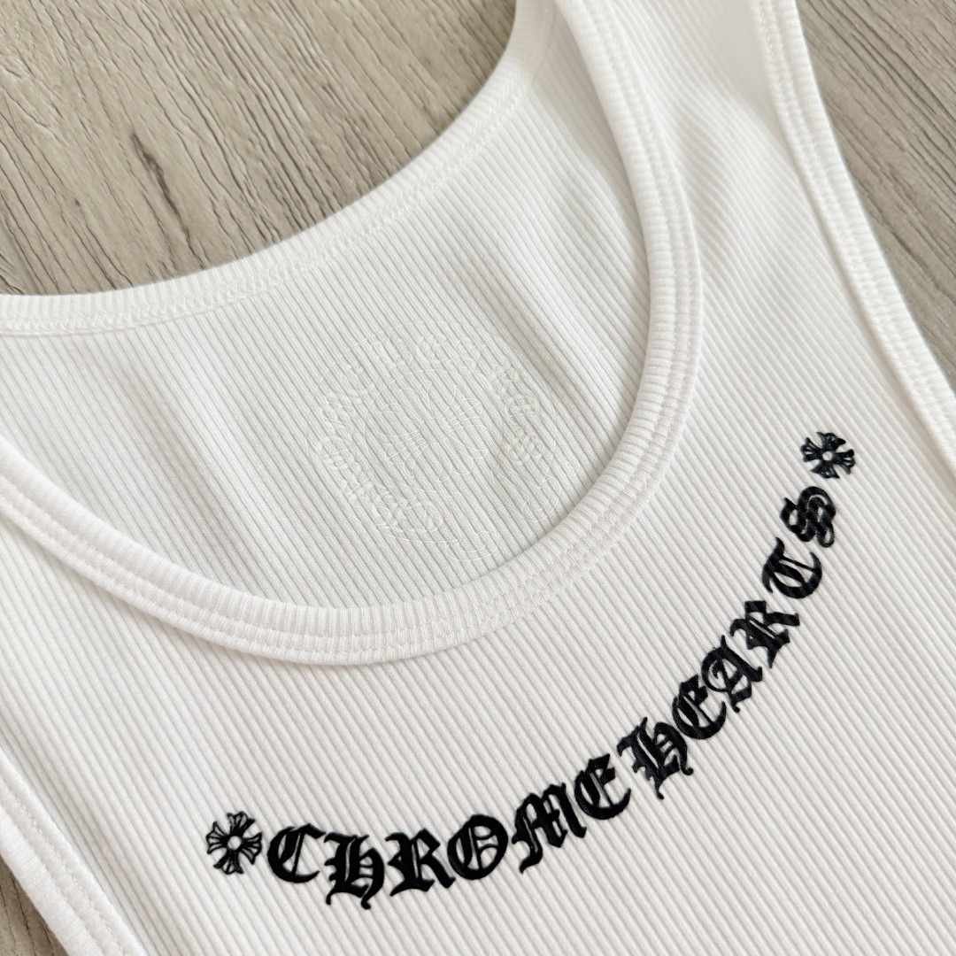 Chrome Hearts CH 克罗心 侧面 爱心藤蔓 白色 女款背心 