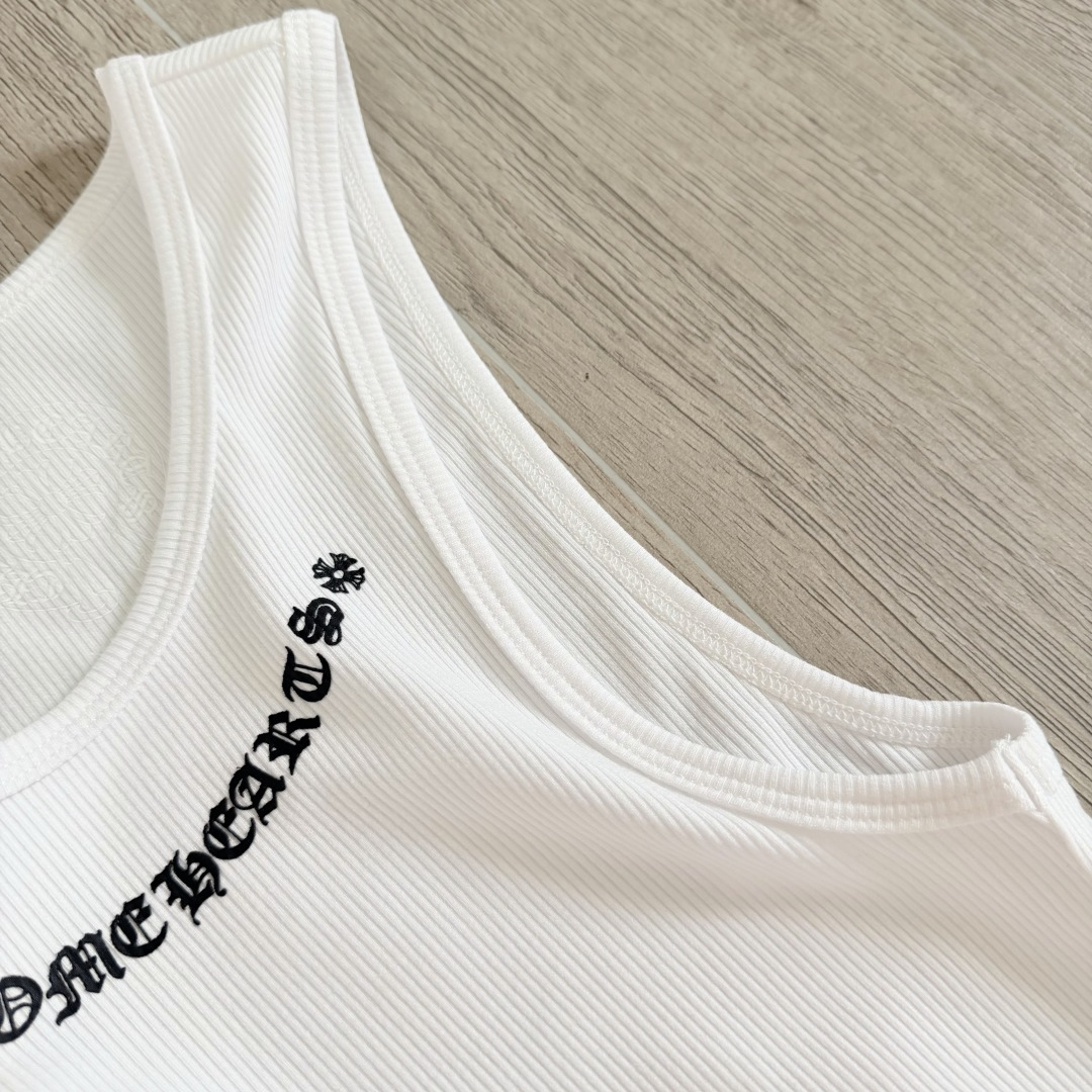 Chrome Hearts CH 克罗心 侧面 爱心藤蔓 白色 女款背心 