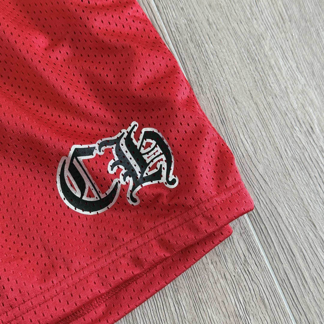 Chrome Hearts  CH 克罗心 网眼冰球服 夏季 短裤 红色 