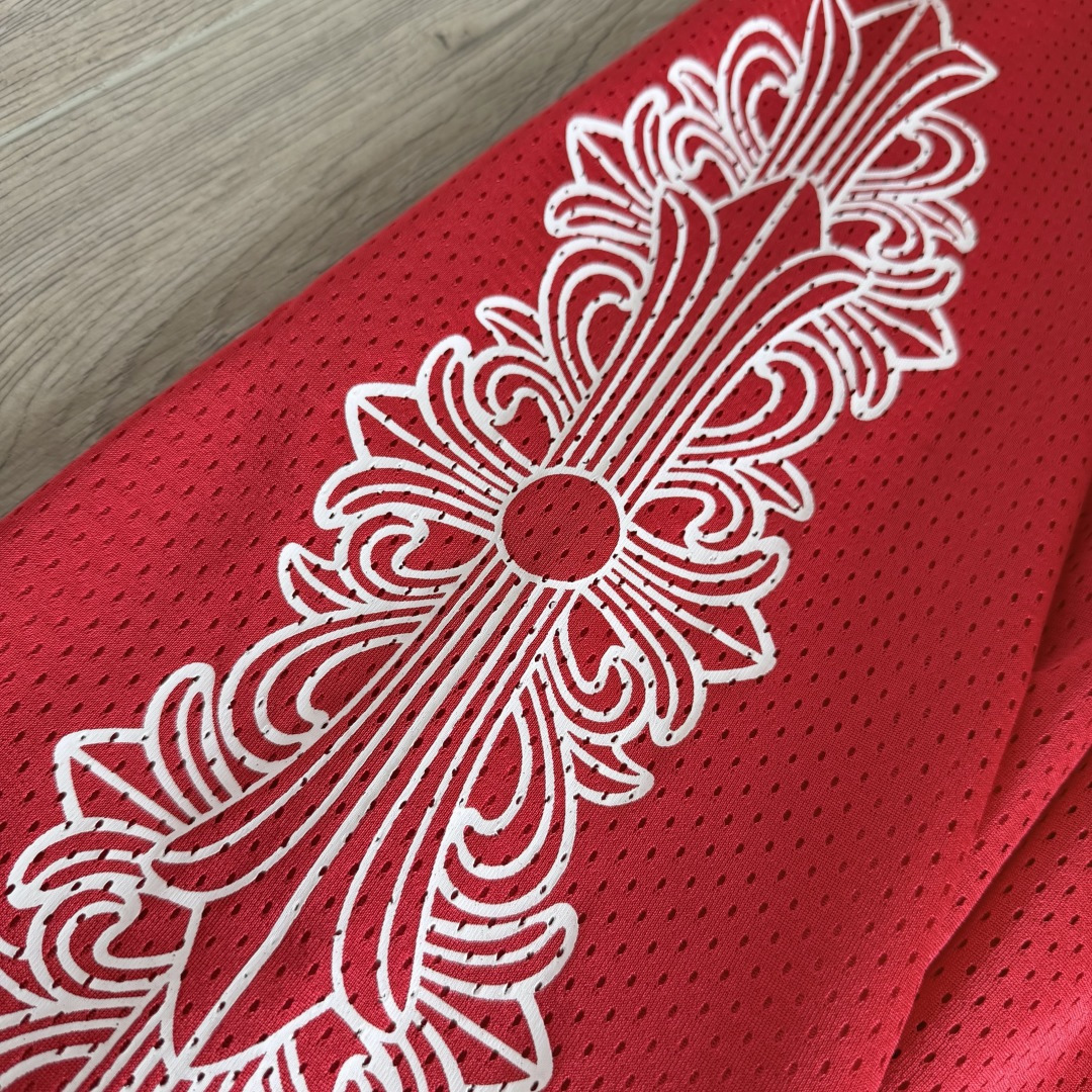 Chrome Hearts  CH 克罗心 网眼冰球服 夏季 休闲 长裤 红色
