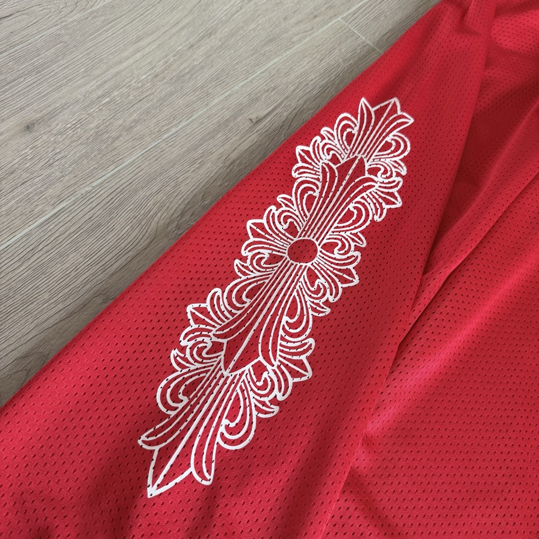 Chrome Hearts  CH 克罗心 网眼冰球服 夏季 休闲 长裤 红色
