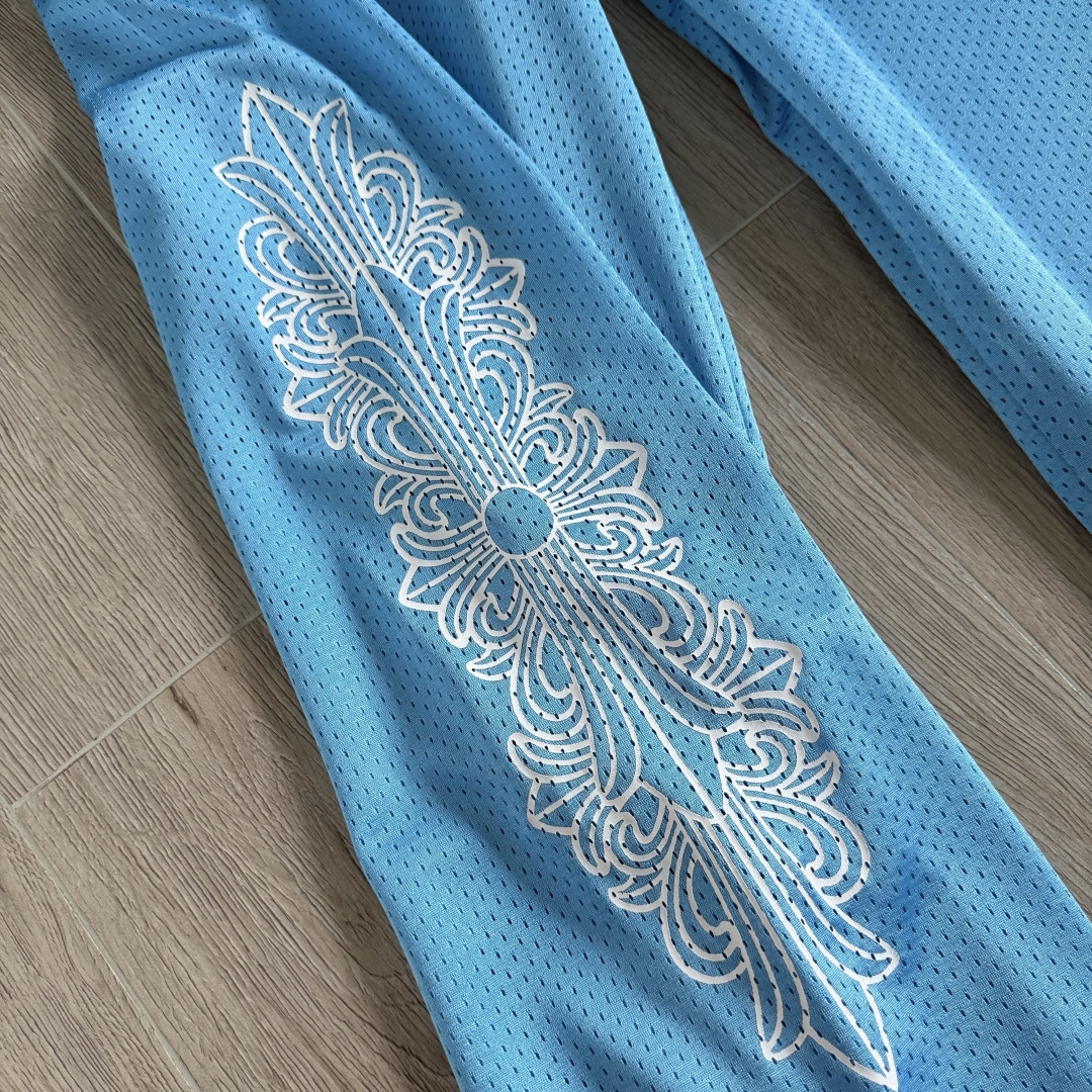 Chrome Hearts  CH 克罗心 网眼冰球服 夏季 休闲 长裤 蓝色
