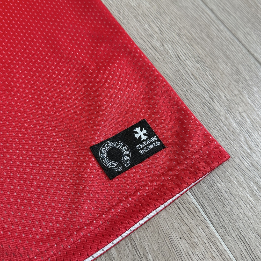  Chrome Hearts CH 克罗心 夏季 网眼冰球服 闪粉效果 背心 红色