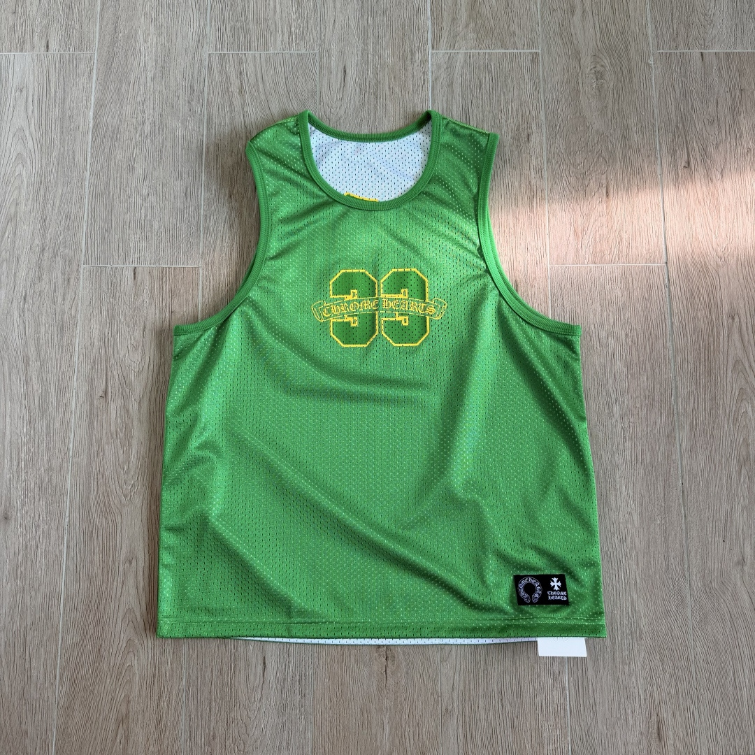 Chrome Hearts CH 克罗心 夏季 网眼冰球服 闪粉效果 背心 绿色