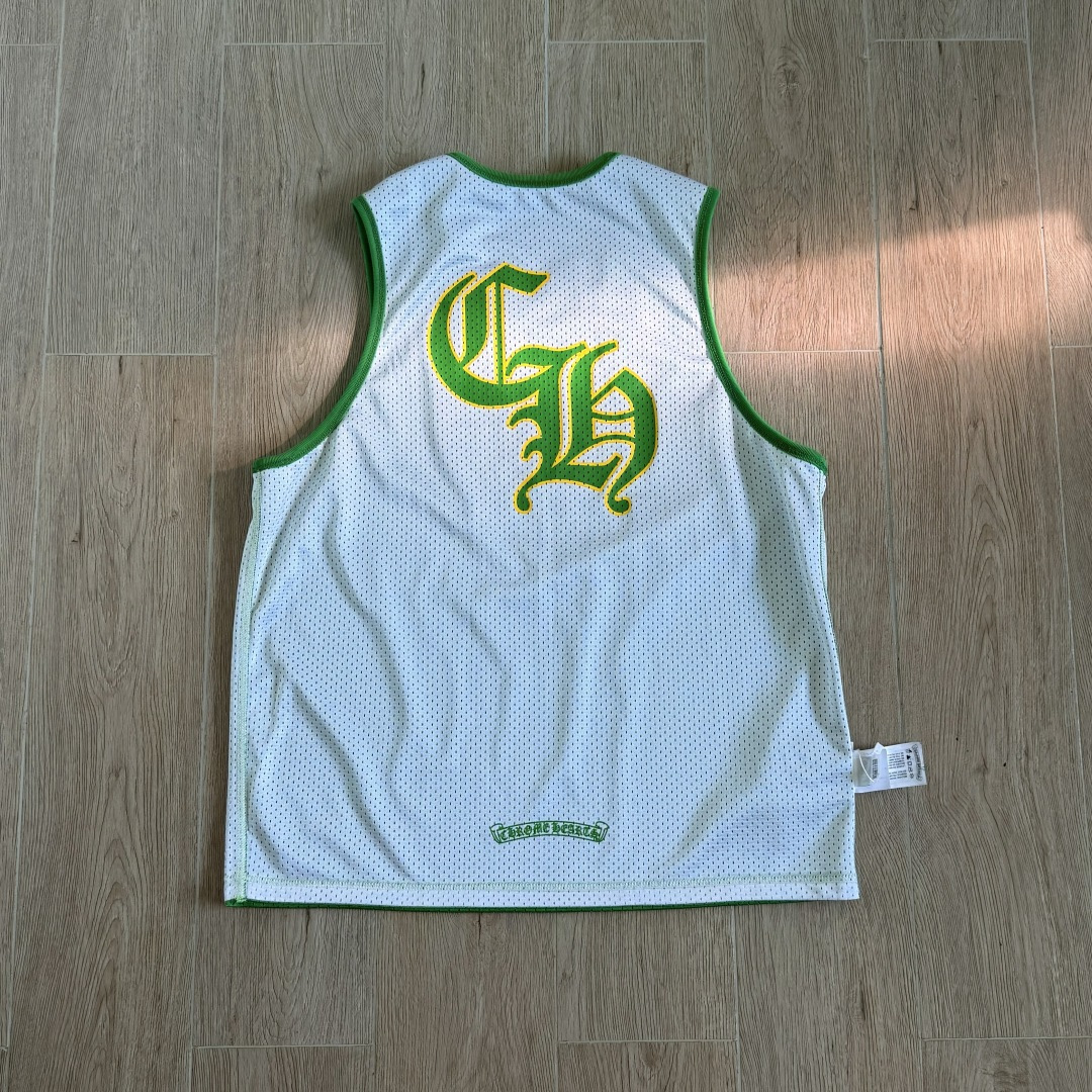 Chrome Hearts CH 克罗心 夏季 网眼冰球服 闪粉效果 背心 绿色