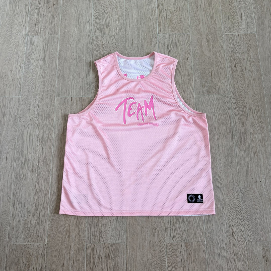 Chrome Hearts CH 克罗心 夏季 网眼冰球服 闪粉效果 背心 粉色