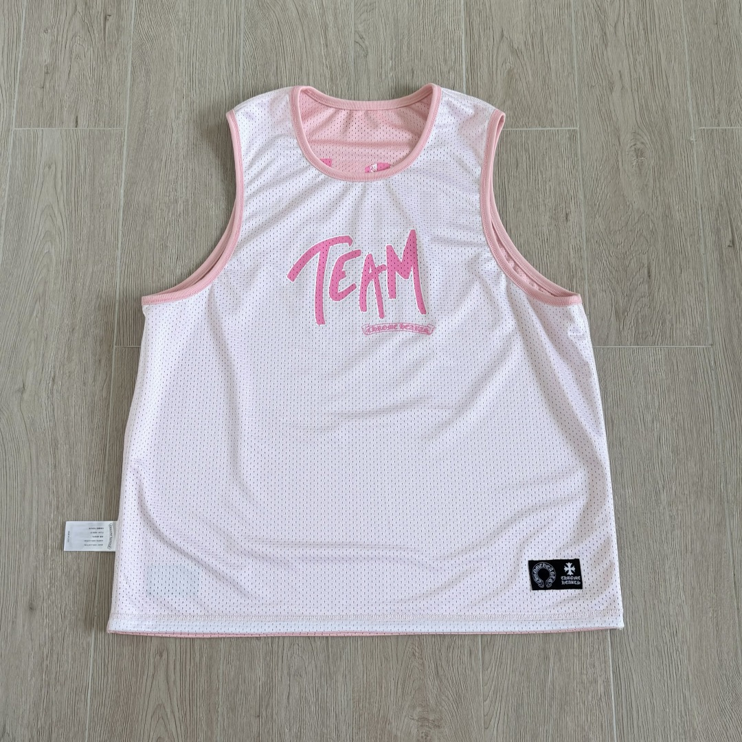 Chrome Hearts CH 克罗心 夏季 网眼冰球服 闪粉效果 背心 粉色