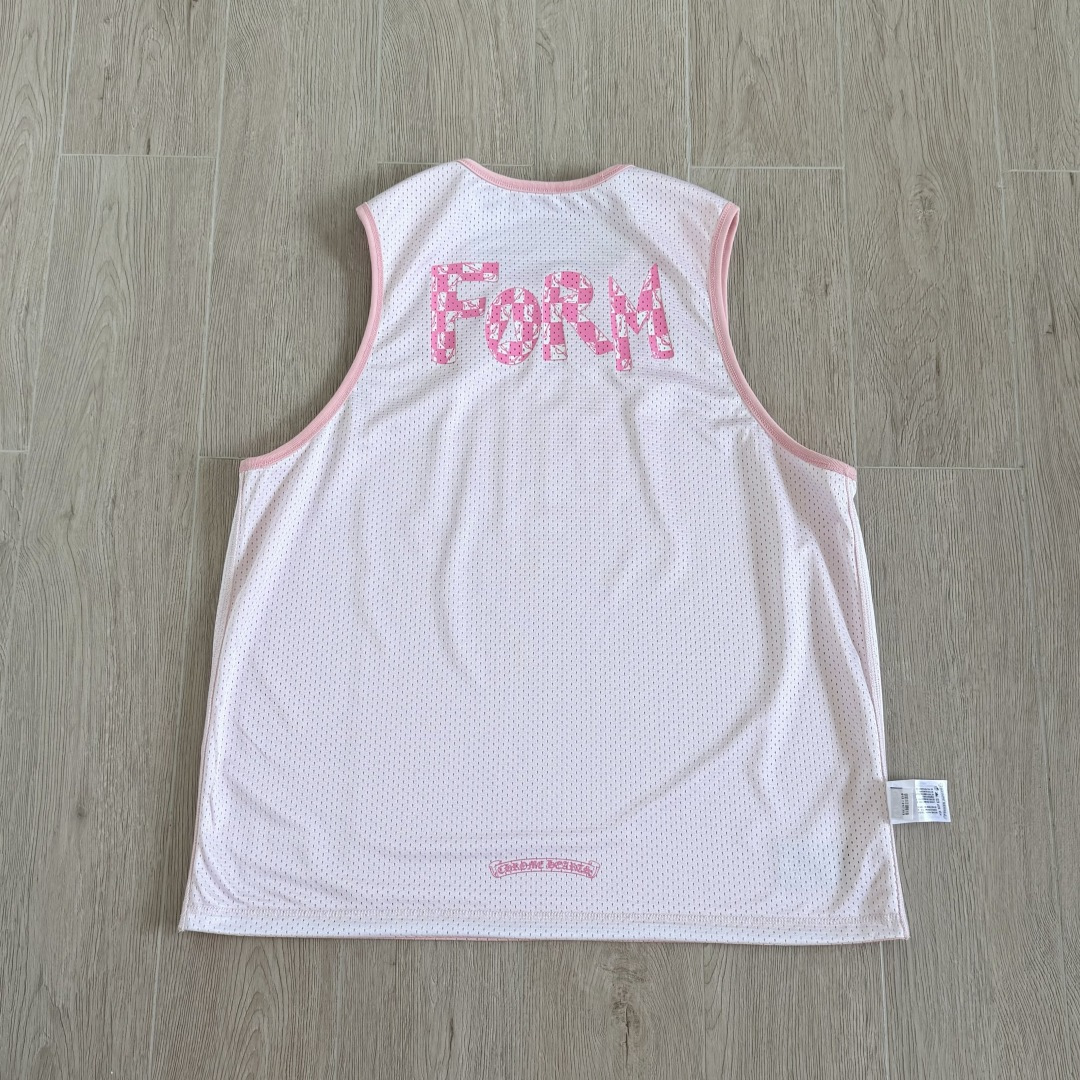 Chrome Hearts CH 克罗心 夏季 网眼冰球服 闪粉效果 背心 粉色