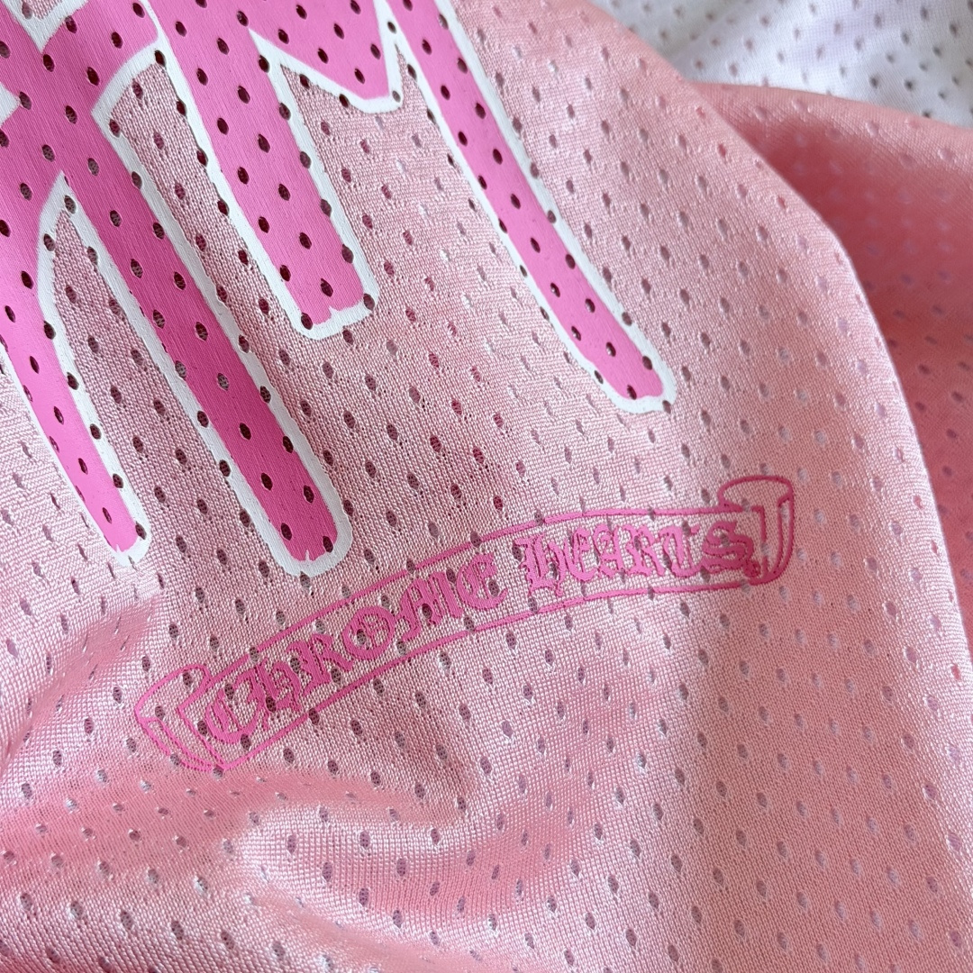 Chrome Hearts CH 克罗心 夏季 网眼冰球服 闪粉效果 背心 粉色