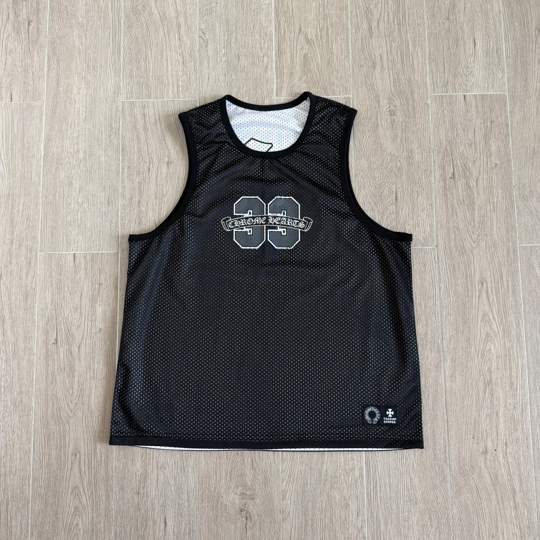 Chrome Hearts CH 克罗心 夏季 网眼冰球服 闪粉效果 背心 黑色
