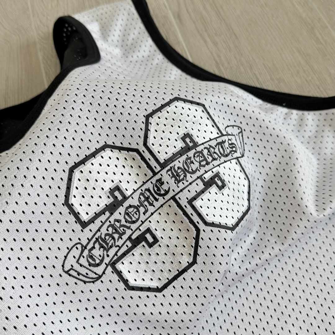Chrome Hearts CH 克罗心 夏季 网眼冰球服 闪粉效果 背心 黑色