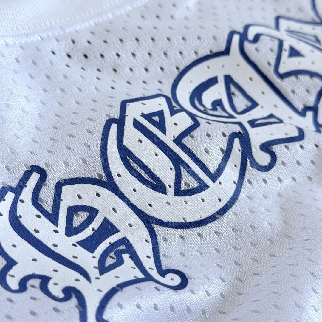 Chrome Hearts CH 克罗心 夏季 网眼冰球服 闪粉效果 长袖 V领 白色
