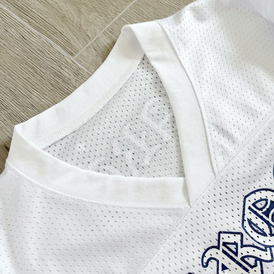 Chrome Hearts CH 克罗心 夏季 网眼冰球服 闪粉效果 长袖 V领 白色