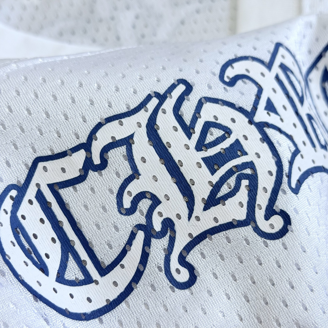 Chrome Hearts CH 克罗心 夏季 网眼冰球服 闪粉效果 长袖 V领 白色
