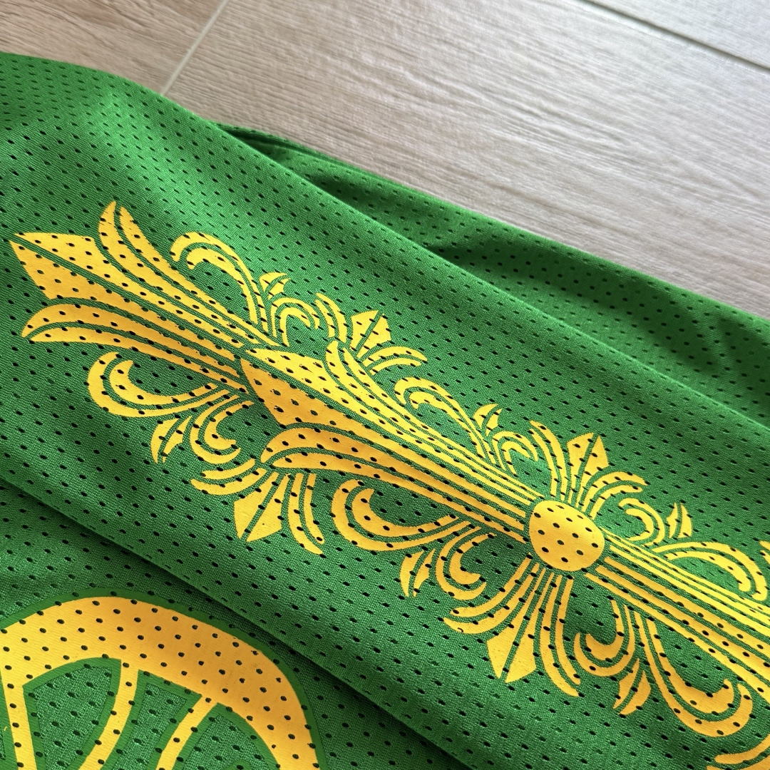 Chrome Hearts CH 克罗心 夏季 网眼冰球服 闪粉效果 长袖 V领 绿色