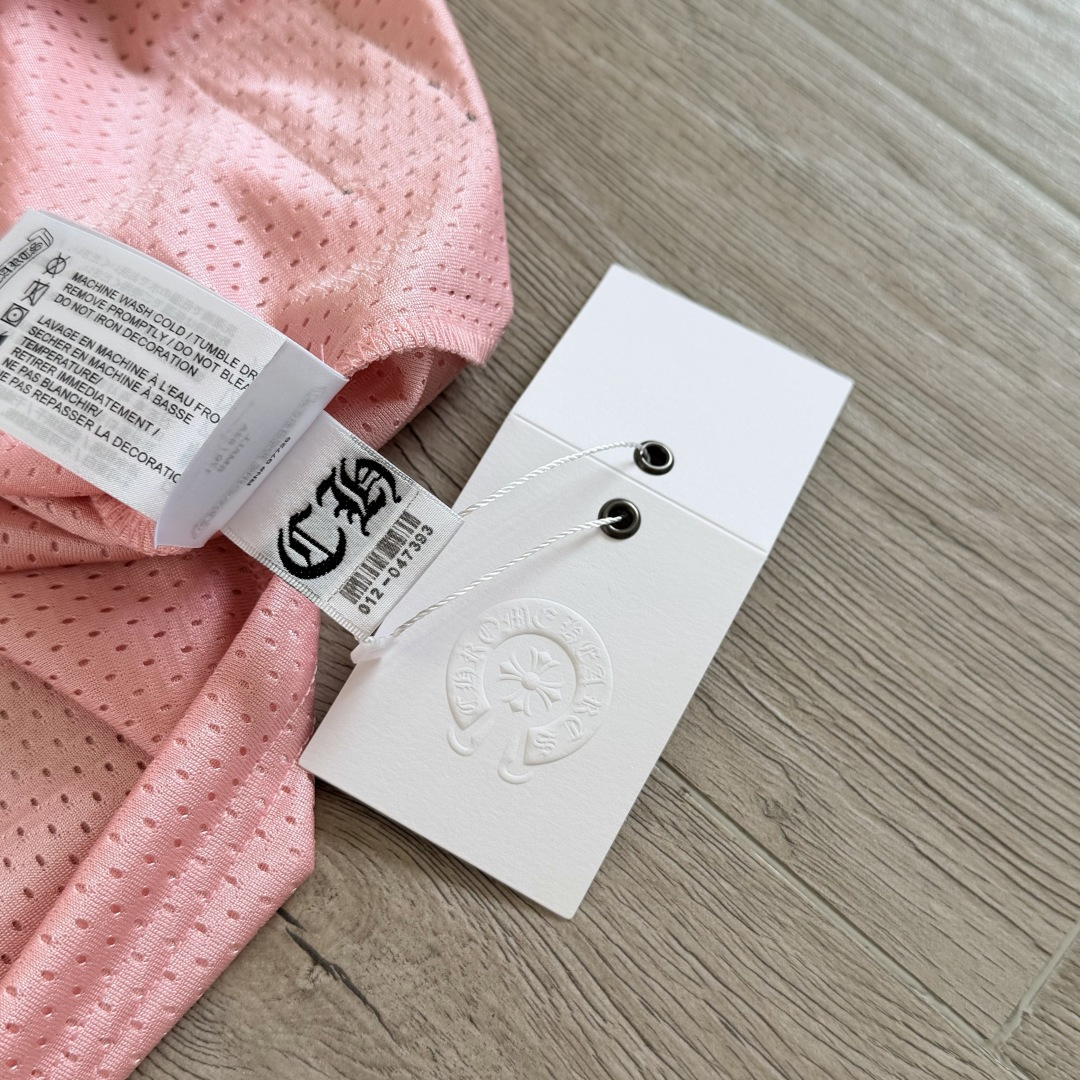 Chrome Hearts CH 克罗心 夏季 网眼冰球服 闪粉效果 长袖 V领 粉色