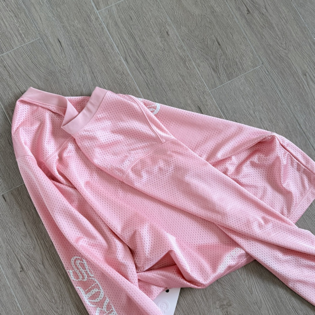 Chrome Hearts CH 克罗心 夏季 网眼冰球服 闪粉效果 长袖 V领 粉色