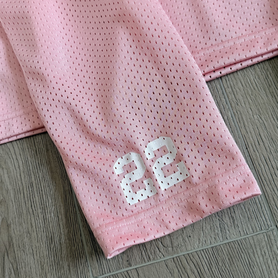 Chrome Hearts CH 克罗心 夏季 网眼冰球服 闪粉效果 长袖 V领 粉色