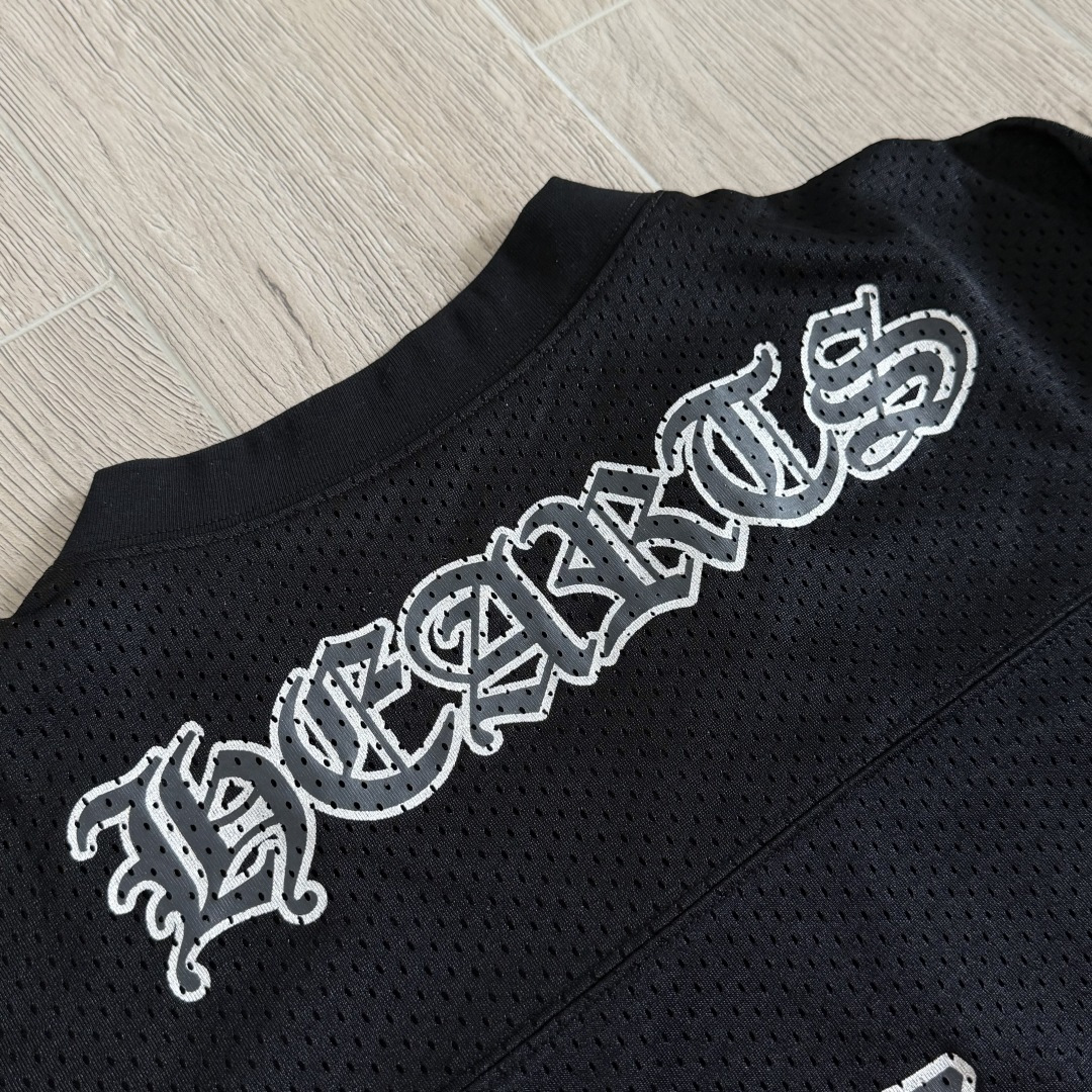 Chrome Hearts CH 克罗心 夏季 网眼冰球服 闪粉效果 长袖 V领 黑色