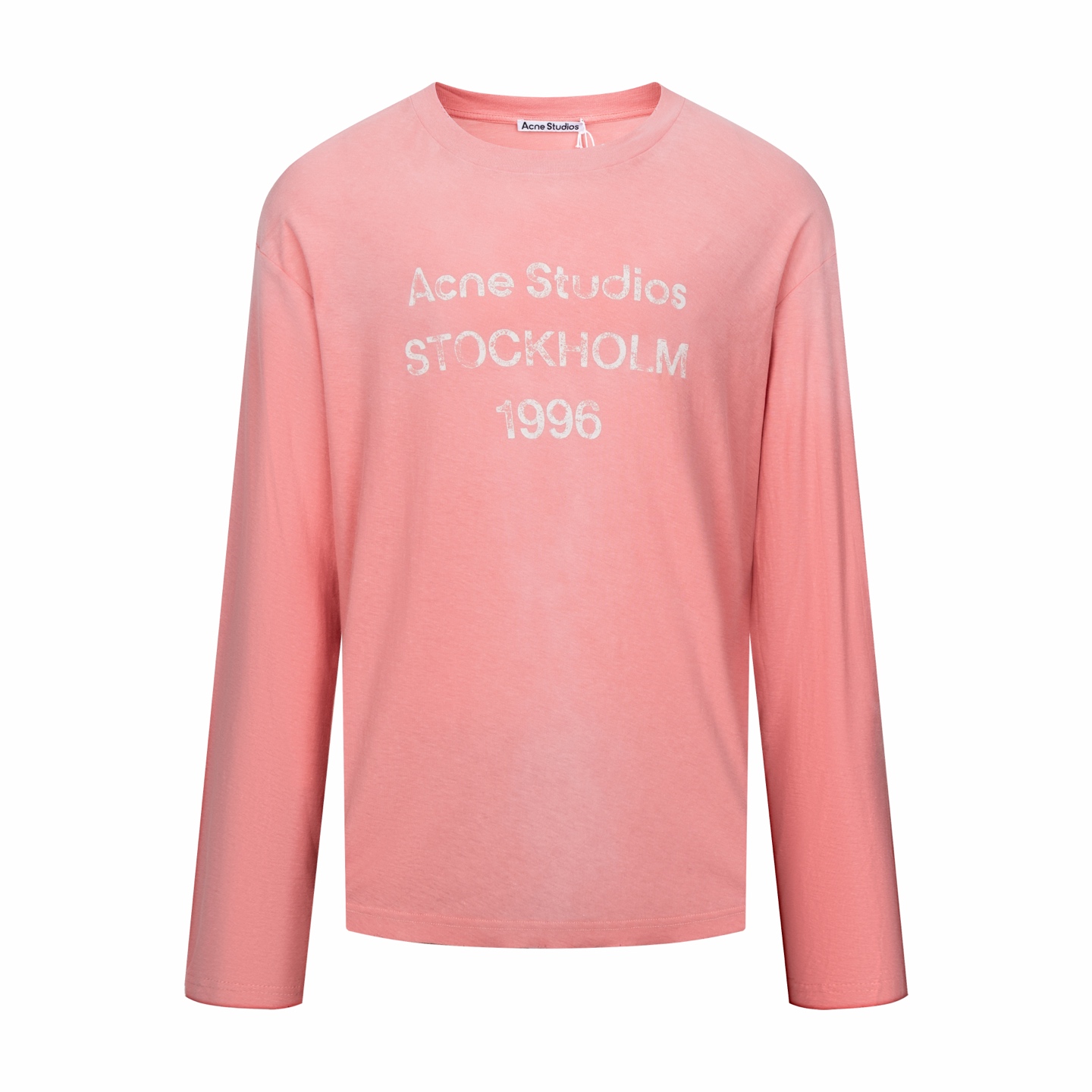 Acne Studios 1996系列炒色做旧圆领T恤 打底衫 长袖 粉色 A5