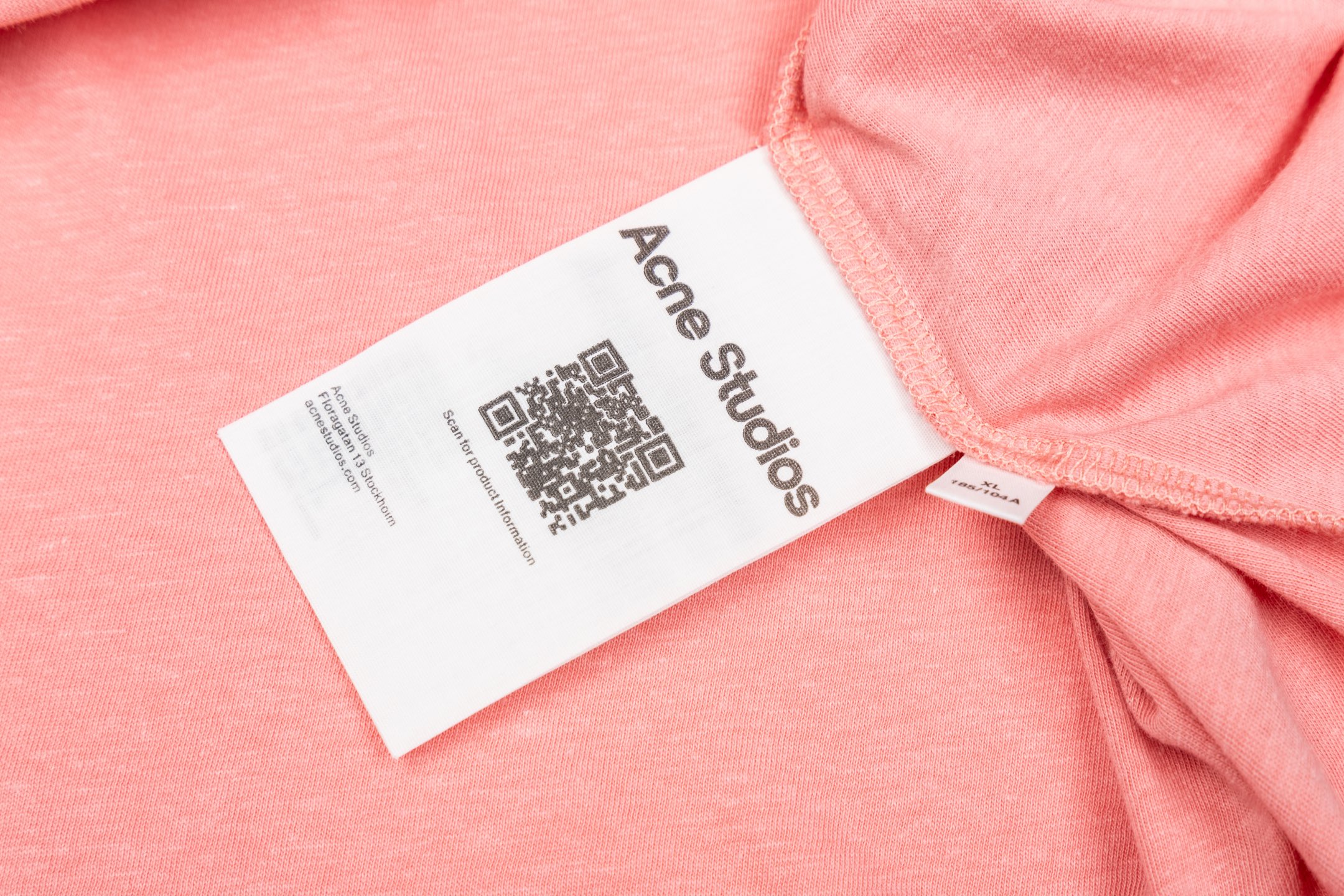 Acne Studios 1996系列炒色做旧圆领T恤 打底衫 长袖 粉色 A5