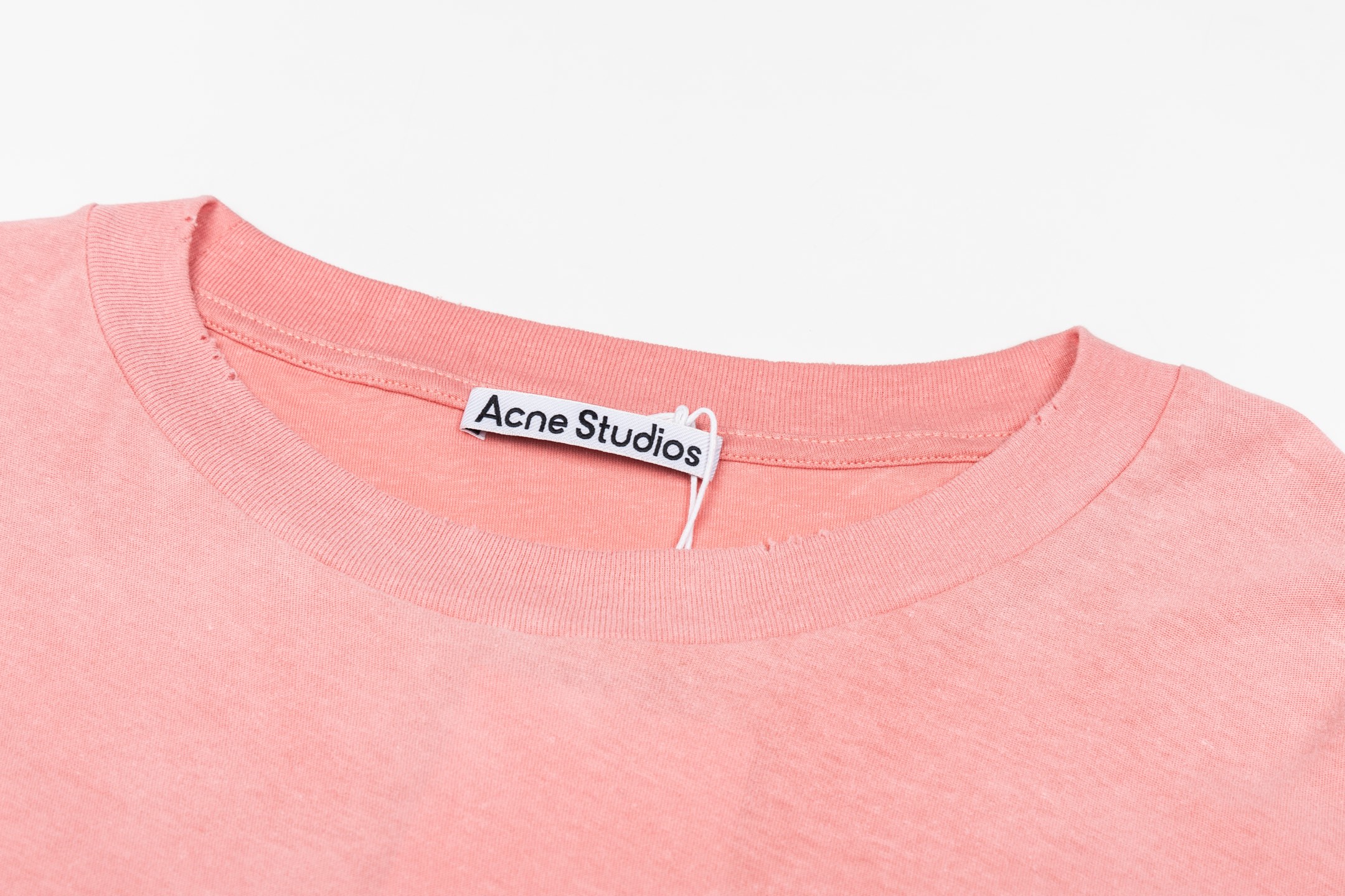 Acne Studios 1996系列炒色做旧圆领T恤 打底衫 长袖 粉色 A5