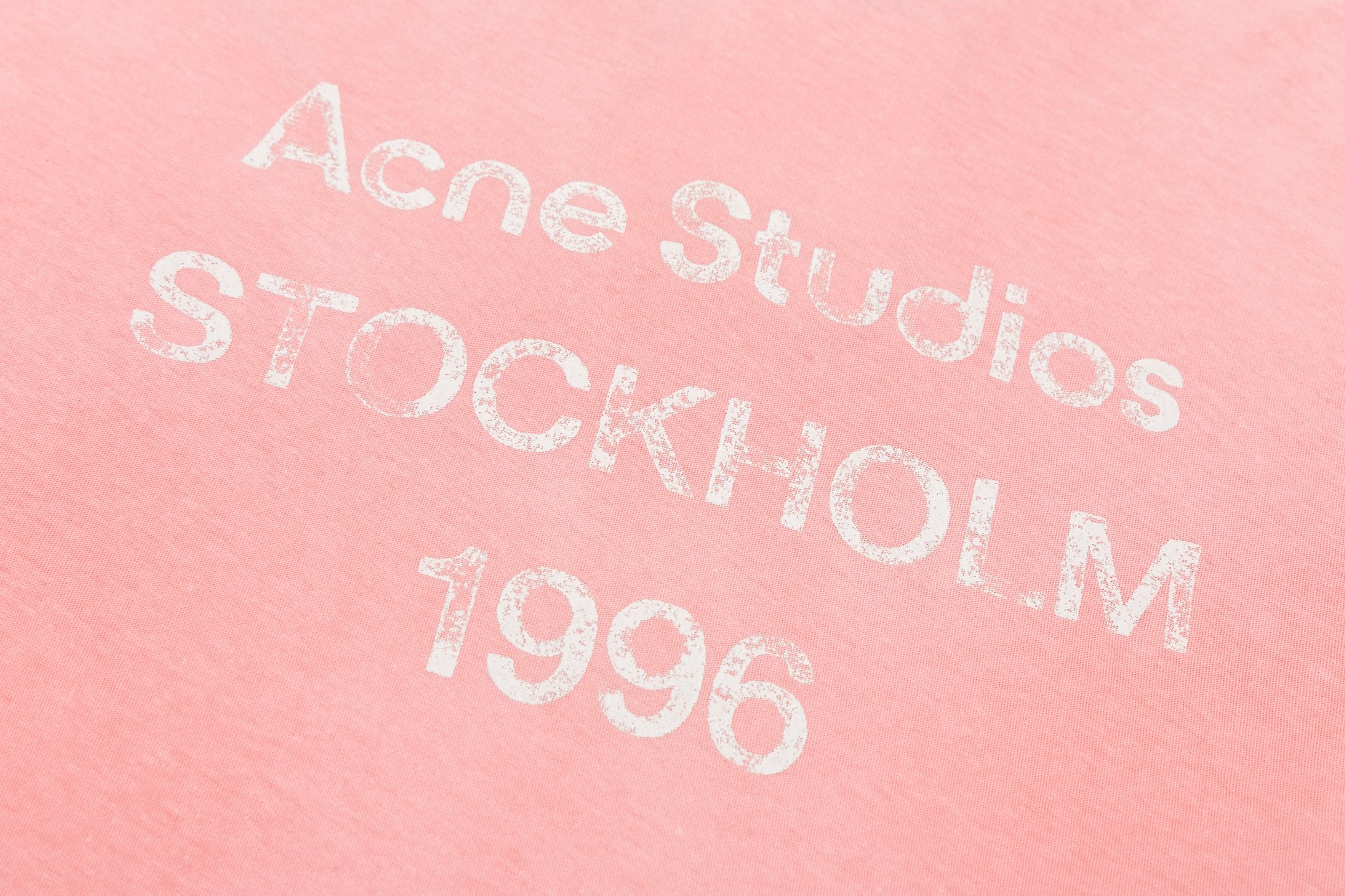 Acne Studios 1996系列炒色做旧圆领T恤 打底衫 长袖 粉色 A5