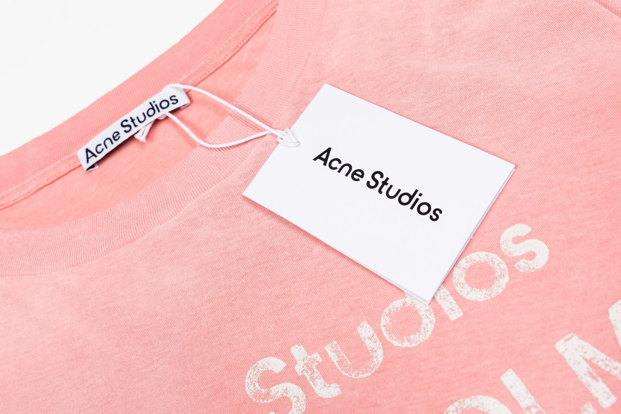 Acne Studios 1996系列炒色做旧圆领T恤 打底衫 长袖 粉色 A5