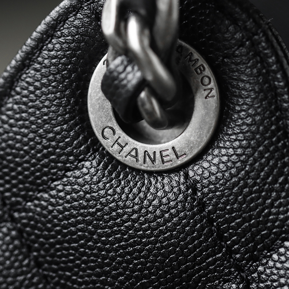 CHA 25bag 26C mini  High-End Replica Luxury Reps 嬉皮包单肩包 麂皮 黑银 A5  