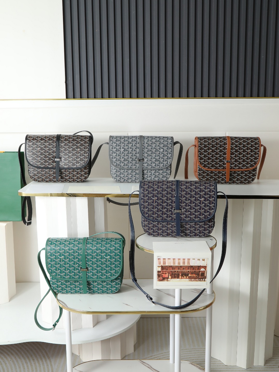 GOYARD 戈雅 邮差 Belvedere Messenger Bag (Canvas and Leather) — Dual-Use Handheld/Shoulder Bag-F0-BELVE3MMLTY