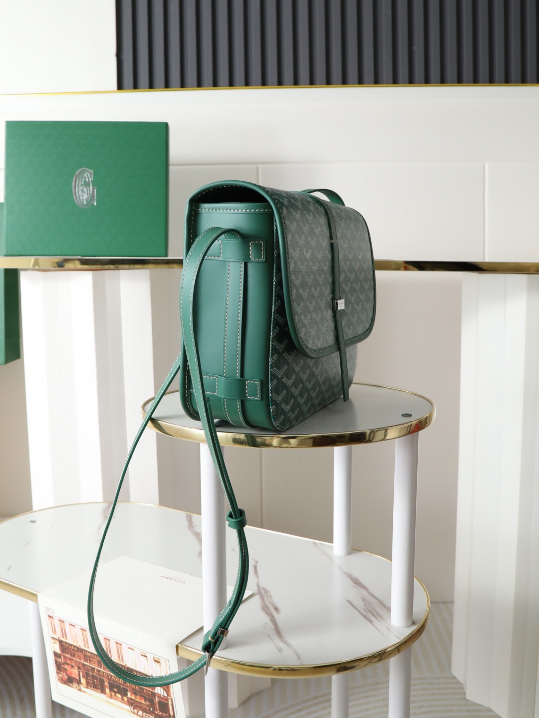 GOYARD 戈雅 邮差 Belvedere Messenger Bag (Canvas and Leather) — Dual-Use Handheld/Shoulder Bag-F0-BELVE3MMLTY