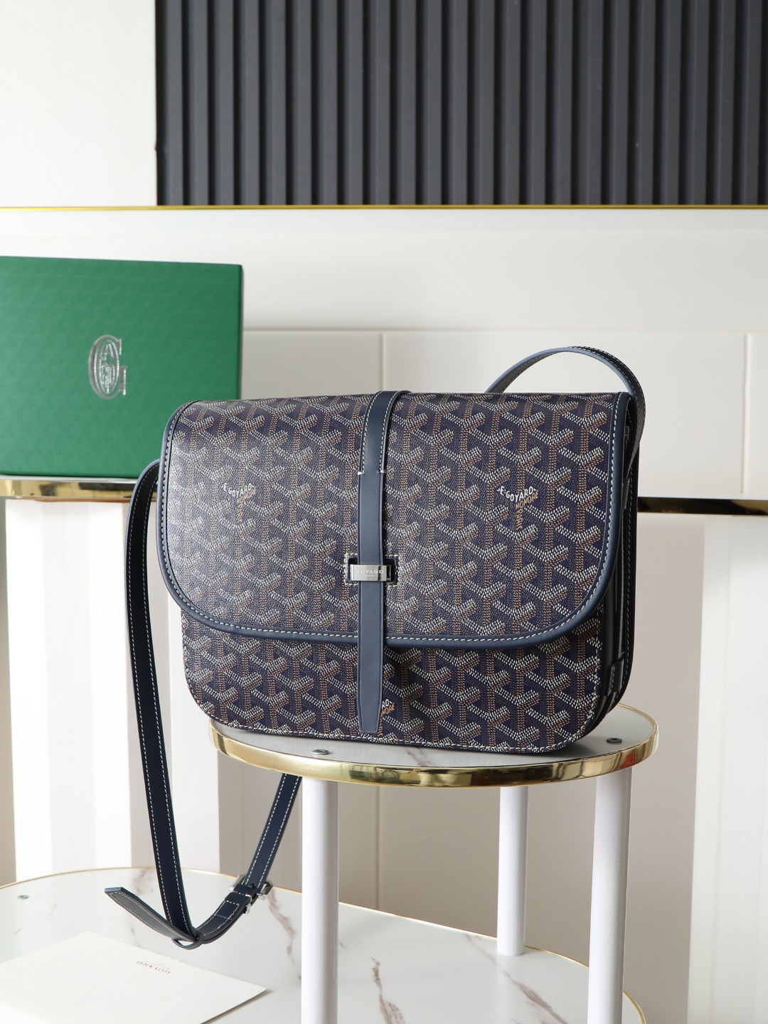 GOYARD 戈雅 邮差 Belvedere Messenger Bag (Canvas and Leather) — Dual-Use Handheld/Shoulder Bag-F0-BELVE3MMLTY