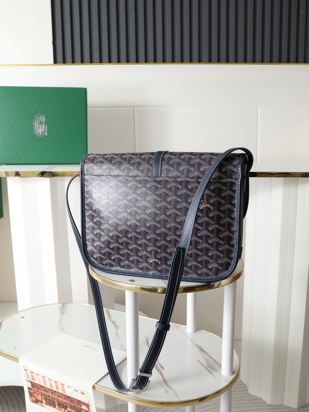 GOYARD 戈雅 邮差 Belvedere Messenger Bag (Canvas and Leather) — Dual-Use Handheld/Shoulder Bag-F0-BELVE3MMLTY
