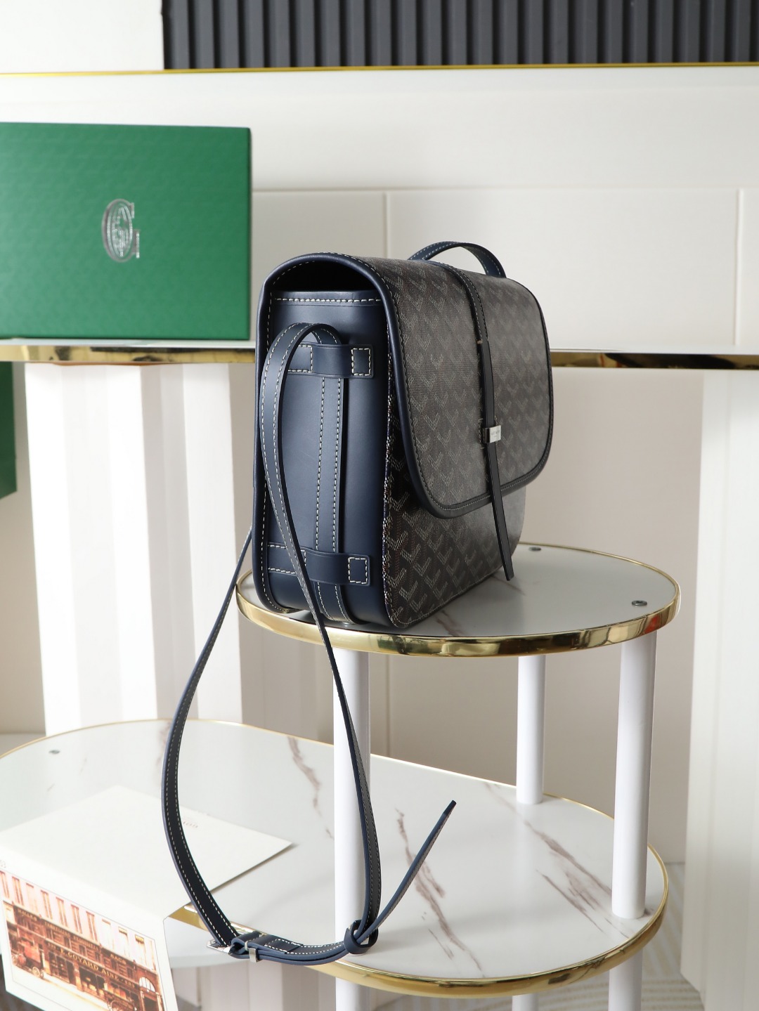 GOYARD 戈雅 邮差 Belvedere Messenger Bag (Canvas and Leather) — Dual-Use Handheld/Shoulder Bag-F0-BELVE3MMLTY