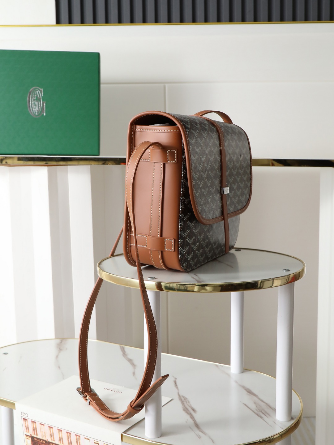 GOYARD 戈雅 邮差 Belvedere Messenger Bag (Canvas and Leather) — Dual-Use Handheld/Shoulder Bag-F0-BELVE3MMLTY