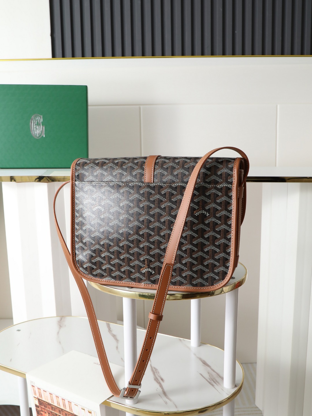 GOYARD 戈雅 邮差 Belvedere Messenger Bag (Canvas and Leather) — Dual-Use Handheld/Shoulder Bag-F0-BELVE3MMLTY