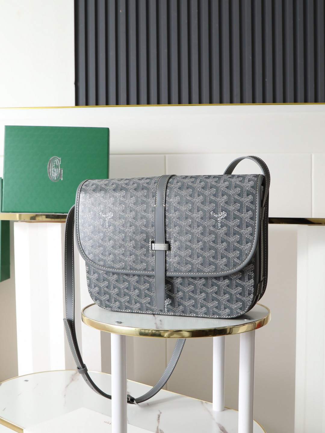 GOYARD 戈雅 邮差 Belvedere Messenger Bag (Canvas and Leather) — Dual-Use Handheld/Shoulder Bag-F0-BELVE3MMLTY
