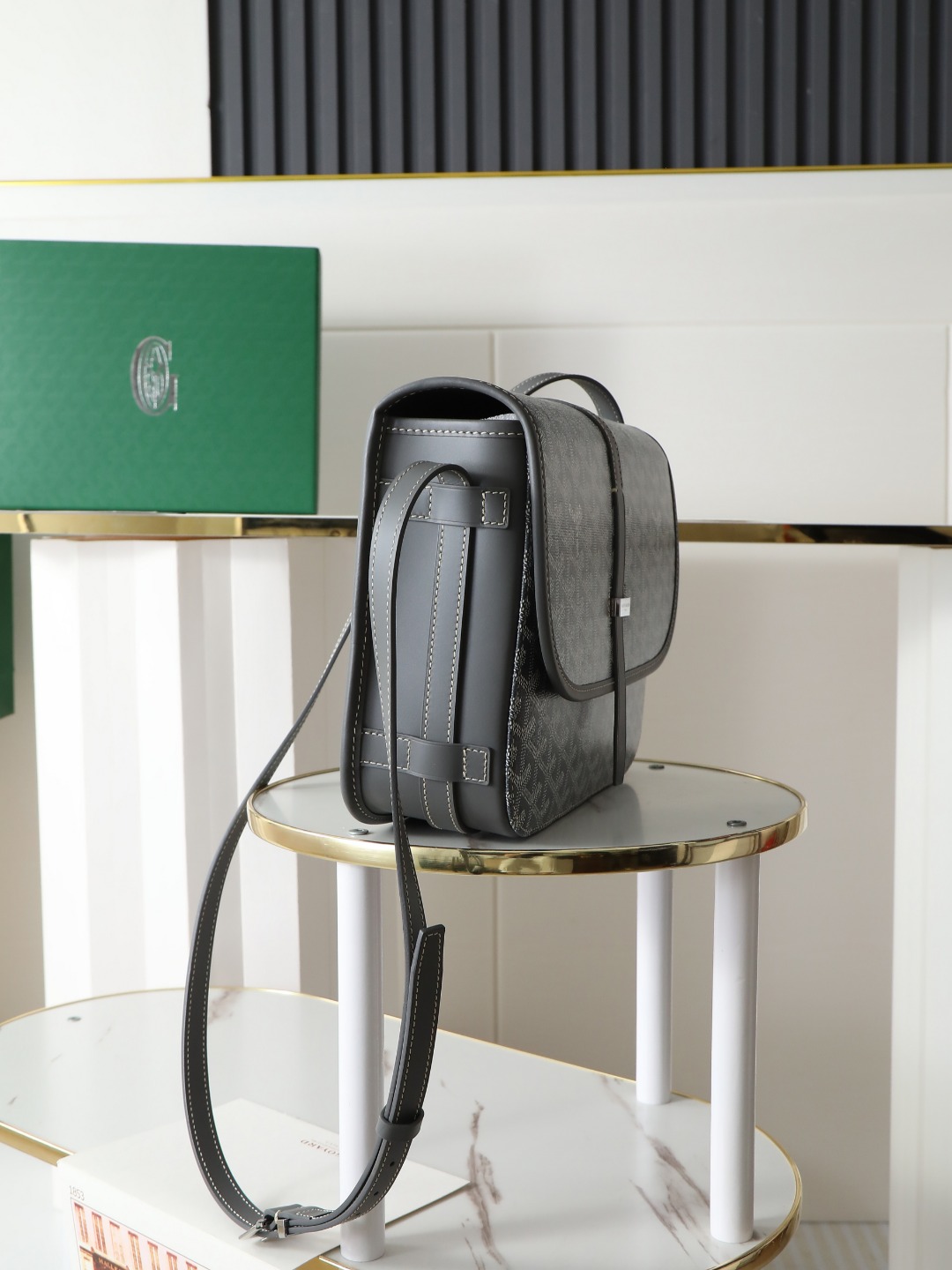 GOYARD 戈雅 邮差 Belvedere Messenger Bag (Canvas and Leather) — Dual-Use Handheld/Shoulder Bag-F0-BELVE3MMLTY