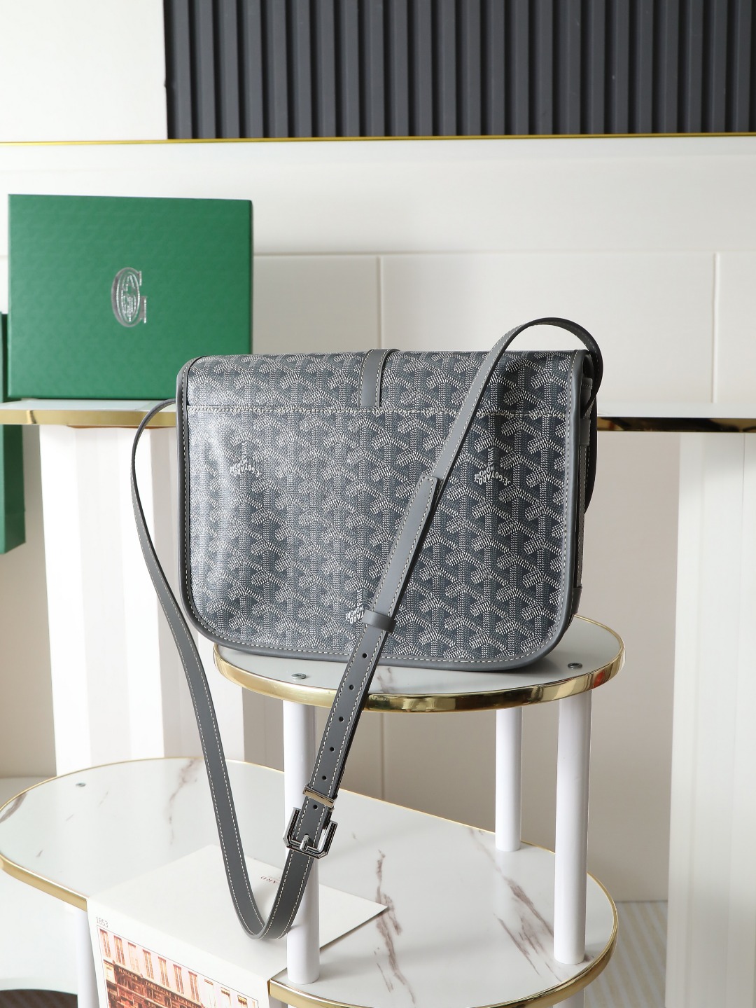 GOYARD 戈雅 邮差 Belvedere Messenger Bag (Canvas and Leather) — Dual-Use Handheld/Shoulder Bag-F0-BELVE3MMLTY