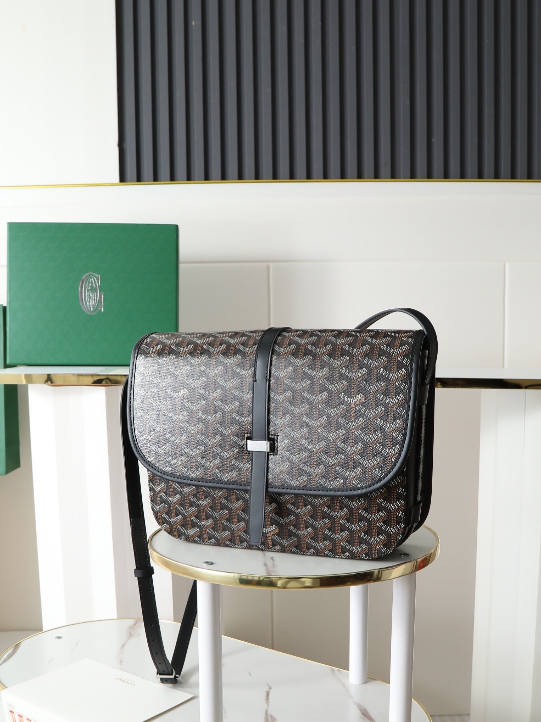 GOYARD 戈雅 邮差 Belvedere Messenger Bag (Canvas and Leather) — Dual-Use Handheld/Shoulder Bag-F0-BELVE3MMLTY