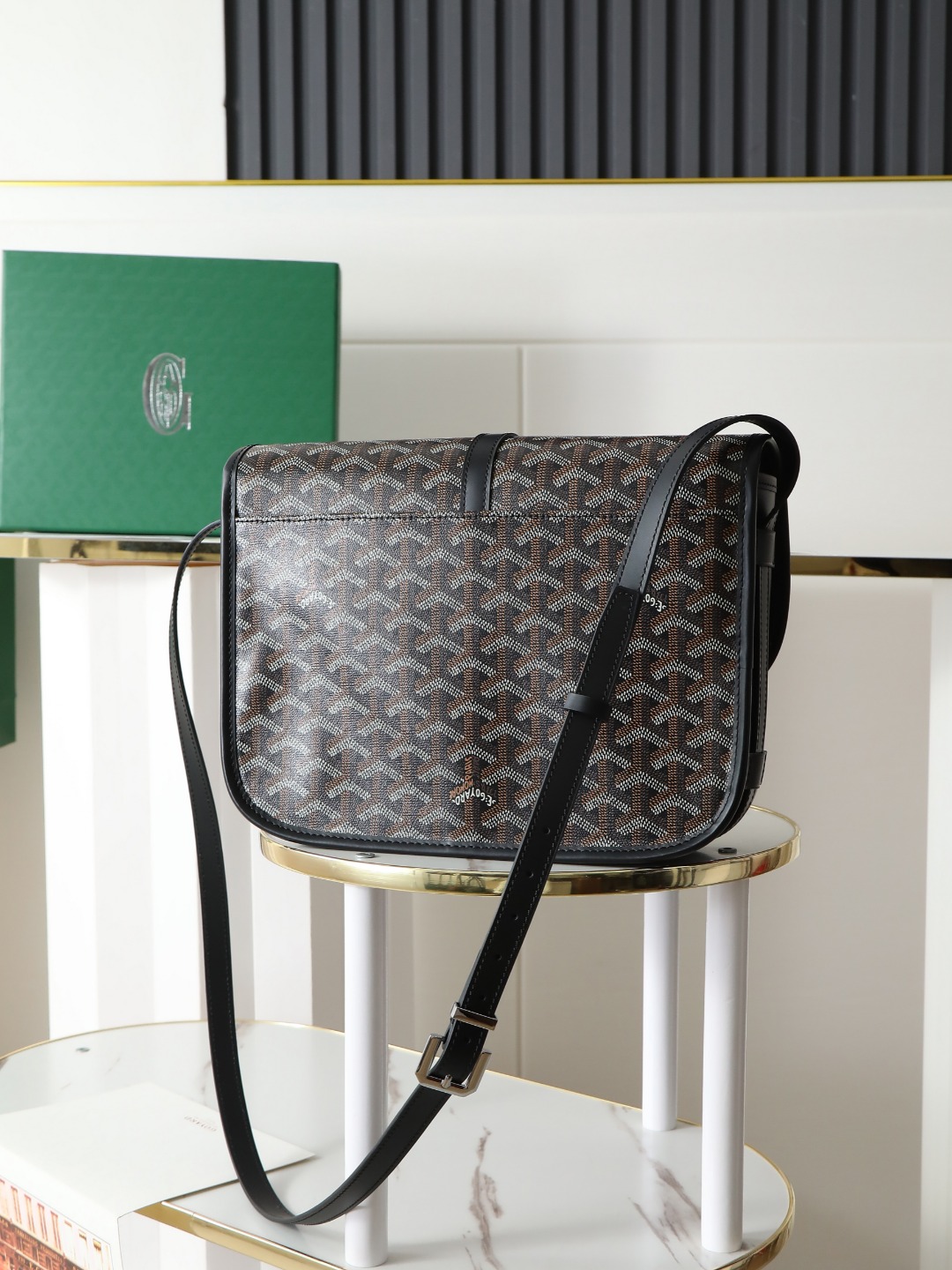 GOYARD 戈雅 邮差 Belvedere Messenger Bag (Canvas and Leather) — Dual-Use Handheld/Shoulder Bag-F0-BELVE3MMLTY