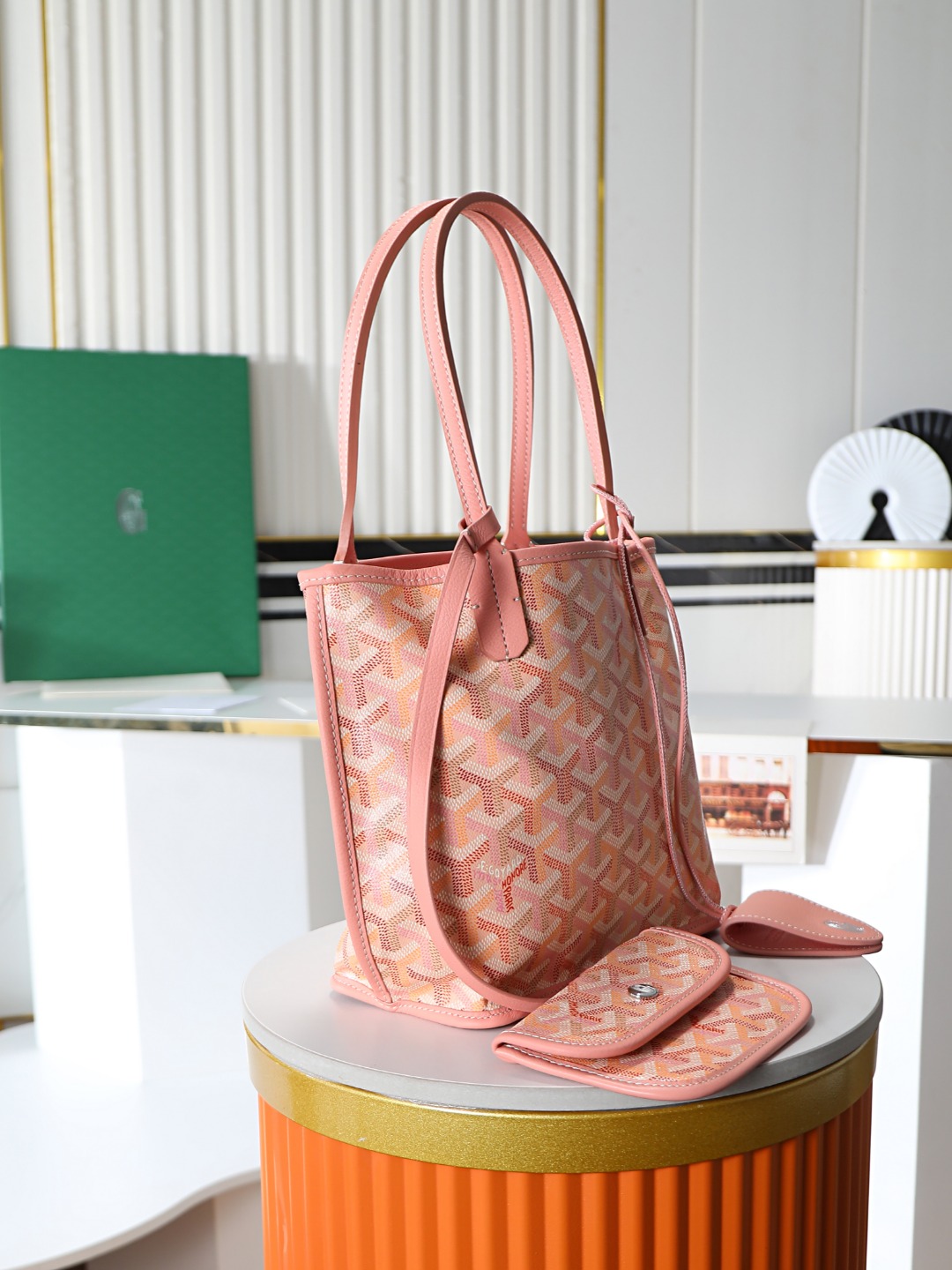 GOYARD 戈雅双面 Belvedere Reversible Mini Tote (Canvas and Leather) — Dual-use bag (handheld/shoulder carry)-F0-ANJCROMINCG
