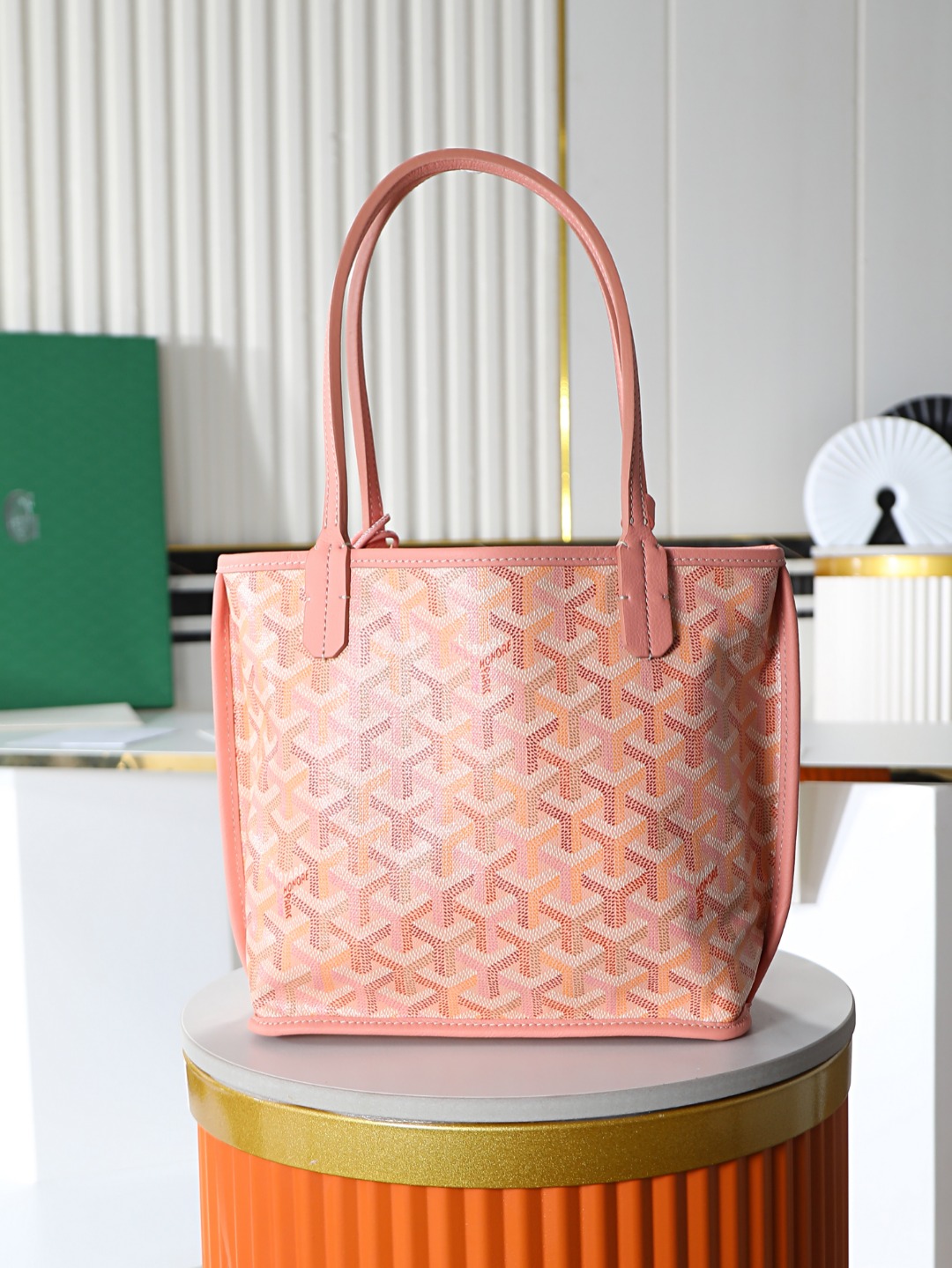 GOYARD 戈雅双面 Belvedere Reversible Mini Tote (Canvas and Leather) — Dual-use bag (handheld/shoulder carry)-F0-ANJCROMINCG