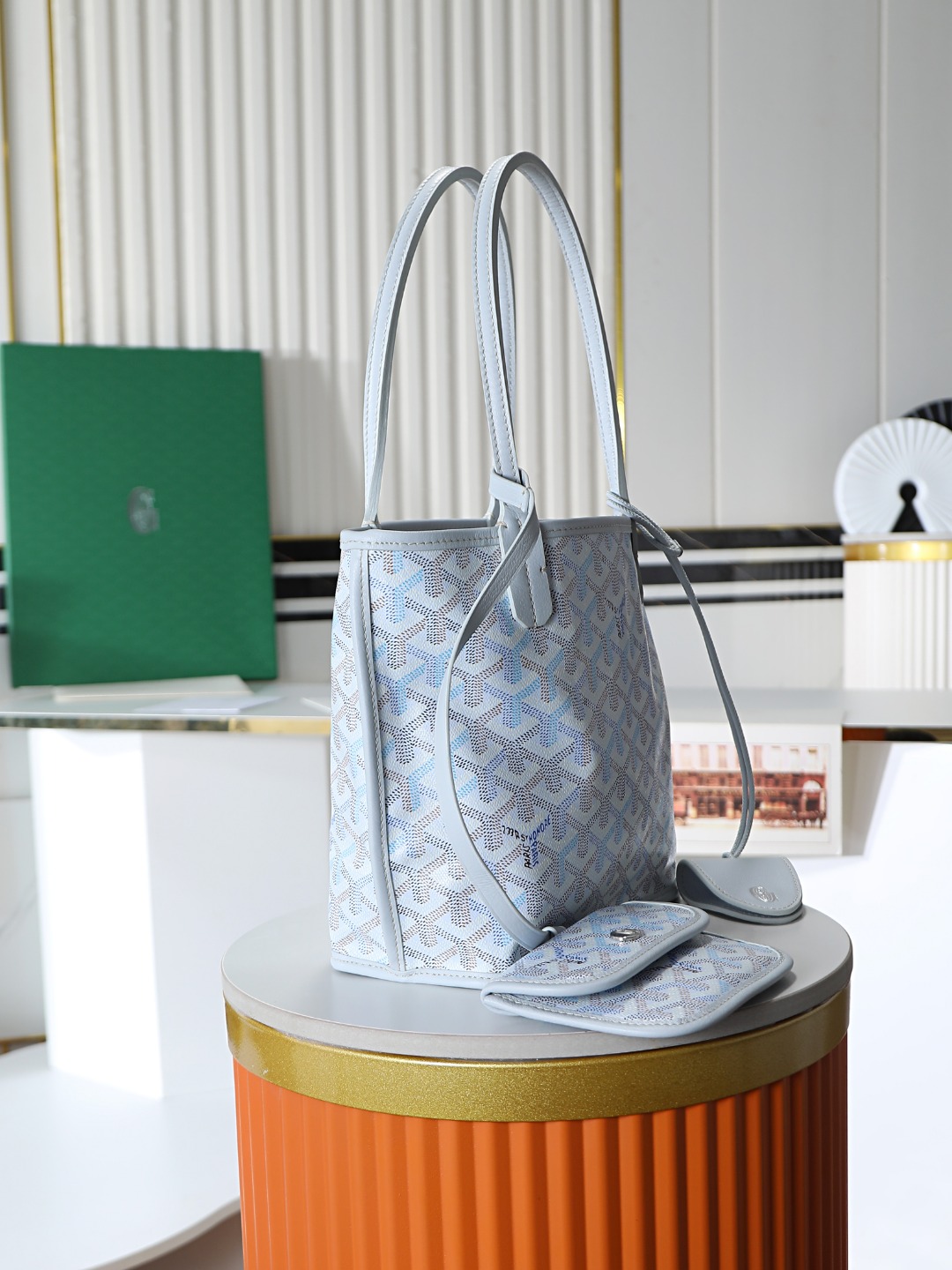 GOYARD 戈雅双面 Belvedere Reversible Mini Tote (Canvas and Leather) — Dual-use bag (handheld/shoulder carry)-F0-ANJCROMINCG