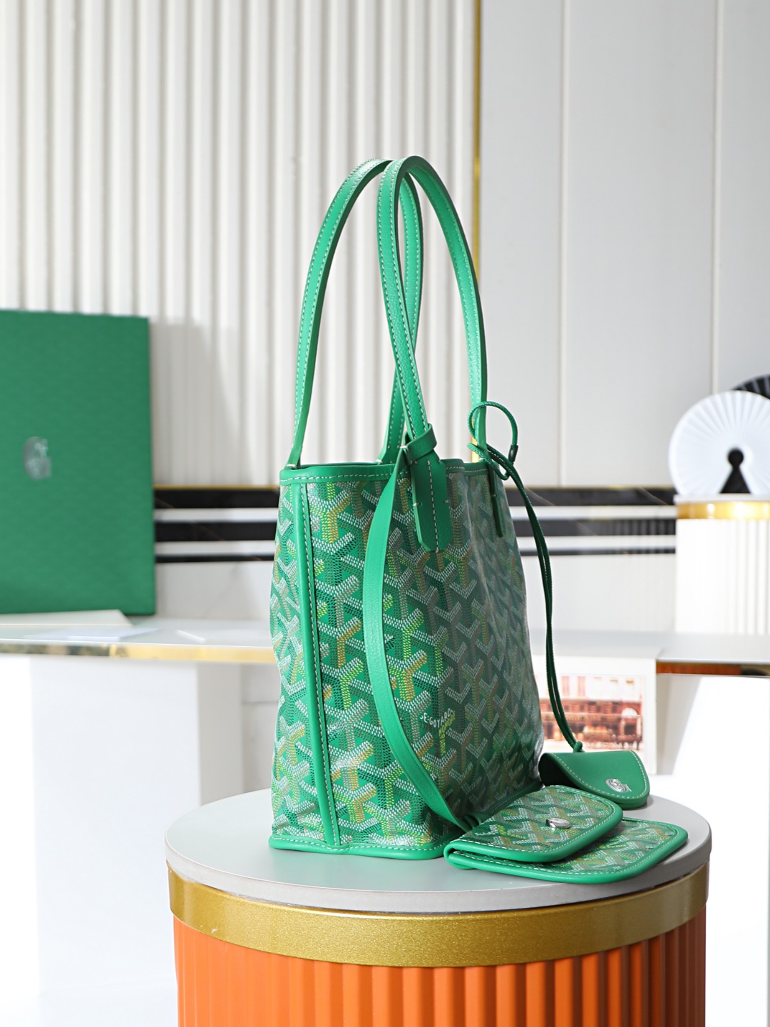 GOYARD 戈雅双面 Belvedere Reversible Mini Tote (Canvas and Leather) — Dual-use bag (handheld/shoulder carry)-F0-ANJCROMINCG