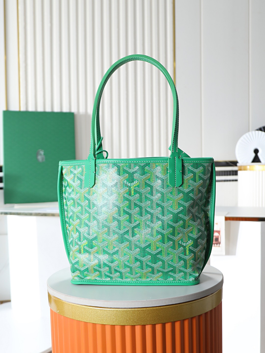 GOYARD 戈雅双面 Belvedere Reversible Mini Tote (Canvas and Leather) — Dual-use bag (handheld/shoulder carry)-F0-ANJCROMINCG