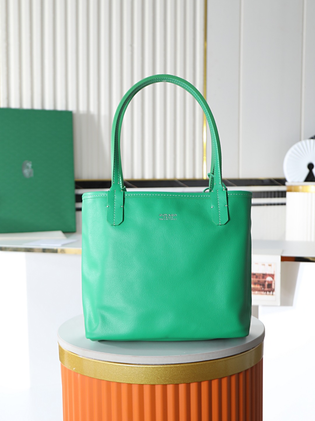 GOYARD 戈雅双面 Belvedere Reversible Mini Tote (Canvas and Leather) — Dual-use bag (handheld/shoulder carry)-F0-ANJCROMINCG