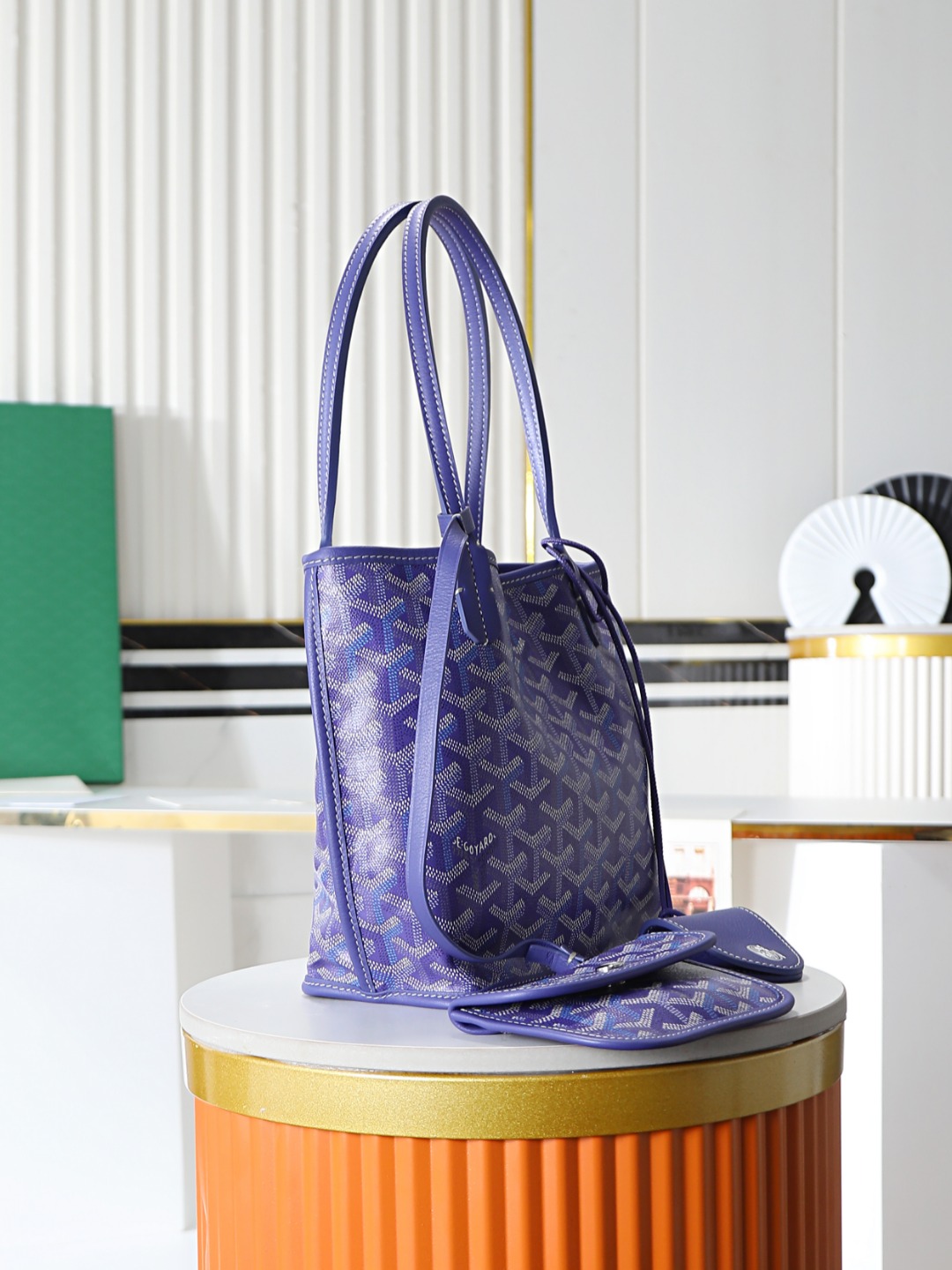 GOYARD 戈雅双面 Belvedere Reversible Mini Tote (Canvas and Leather) — Dual-use bag (handheld/shoulder carry)-F0-ANJCROMINCG